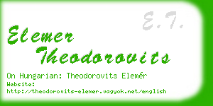 elemer theodorovits business card